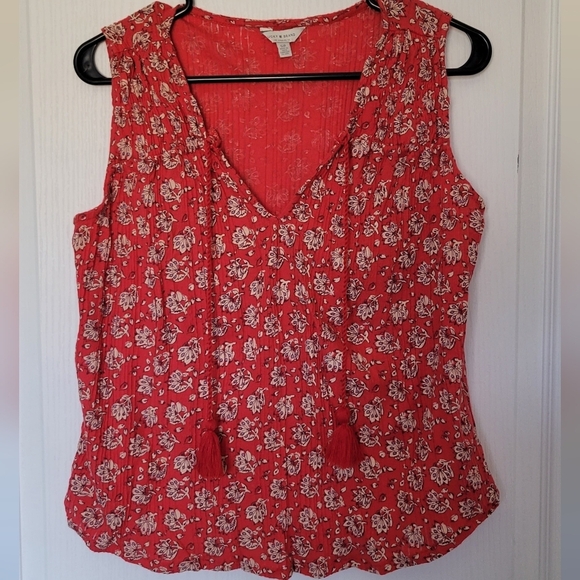 Lucky Brand floral tank with tassels Size: Small - Picture 1 of 4